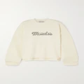 Moncler - Flocked Cotton-blend Jersey Sweatshirt - White - x small