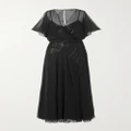 Ralph Lauren Collection - Romaine Cape-effect Embellished Silk-chiffon Maxi Dress - Black - US0
