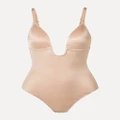 Spanx - Suit Your Fancy Stretch-jersey Thong Bodysuit - Beige - small