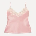 La Perla - Maison Embroidered Lace-trimmed Silk-blend Satin Camisole - Pink - 1