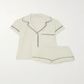 Eberjey - Gisele Piped Stretch-modal Pajama Set - Ivory - x small