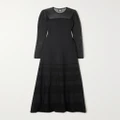 Ralph Lauren Collection - Mesh-paneled Ribbed-knit Gown - Black - xx small