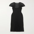 Ralph Lauren Collection - Pointelle-knit Pleated Midi Dress - Black - medium