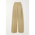 Gucci - Linen And Cotton-blend Jacquard Wide-leg Pants - Beige - IT40