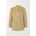 Gucci - Double-breasted Linen And Cotton-blend Jacquard Blazer - Beige - IT38