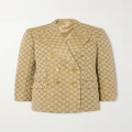 Gucci - Double-breasted Linen And Cotton-blend Jacquard Blazer - Beige - IT42