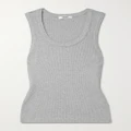 AGOLDE - Poppy Ribbed Stretch Organic Cotton And Tencel Lyocell-blend Jersey Tank - Gray - x small