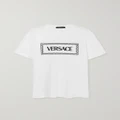 Versace - Icons Embroidered Cotton-jersey T-shirt - White - IT36