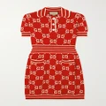 Gucci - Cotton-blend Jacquard Mini Dress - Red - S