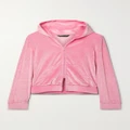 Balenciaga - Crystal-embellished Velvet Hoodie - Pink - FR34