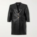 Versace - Icons Leather Coat - Black - IT38