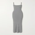 Skims - Soft Lounge Ribbed Stretch-modal Jersey Maxi Dress - Heather Grey - Gray - S