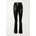 Commando - Faux Stretch-leather Flared Pants - Black - medium