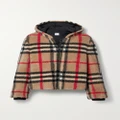 Burberry - Hooded Checked Wool-blend Fleece Jacket - Neutral - UK 6