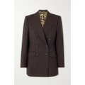 DOLCE & GABBANA - Pinstriped Double-breasted Wool-twill Blazer - Brown - IT44