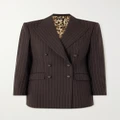 DOLCE & GABBANA - Pinstriped Double-breasted Wool-twill Blazer - Brown - IT46
