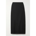 The Row - Kassie Grain De Poudre Wool Midi Skirt - Black - US2