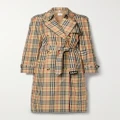 Burberry - Harehope Double-breasted Checked Cotton-gabardine Trench Coat - Neutral - UK 6