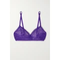 Eres - Pensees Douce Stretch-lace Soft-cup Triangle Bra - Purple - 34C