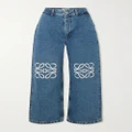 Loewe - Anagram Appliquéd High-rise Wide-leg Jeans - Mid denim - FR36