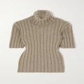 The Row - Depinal Ribbed Cashmere And Mohair-blend Turtleneck Sweater - Taupe - x large