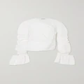 Acne Studios - Asymmetric Ruffled Cutout Cotton-voile Blouse - White - EU 34