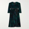 Diane von Furstenberg - Belted Tiger-print Velvet Maxi Dress - Dark green - US4