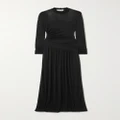 Diane von Furstenberg - Kirstie Mesh-paneled Gathered Stretch-jersey Maxi Dress - Black - large