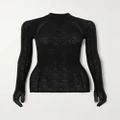 Wolford - + Net Sustain + Simkhai Stretch Pointelle-knit Top - Black - x small