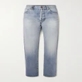 SAINT LAURENT - Cassandre Embellished High-rise Straight-leg Jeans - Blue - 27