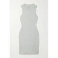 Skims - Ribbed Stretch-cotton Jersey Mini Dress - Light Heather Grey - Gray - M
