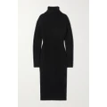SAINT LAURENT - Wool Turtleneck Midi Dress - Black - XS