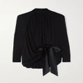 SAINT LAURENT - Silk Satin-trimmed Jersey Mini Dress - Black - FR38
