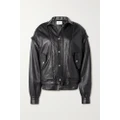 SAINT LAURENT - Oversized Paneled Leather Biker Jacket - Black - FR36