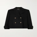 Versace - Icons Double-breasted Wool-blend Drill Coat - Black - IT42
