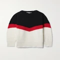 Stella McCartney - + Net Sustain Striped Ribbed Wool-blend Sweater - Black - medium
