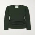 Citizens of Humanity - + Net Sustain Marion Ruched Stretch-lyocell Top - Army green - x small
