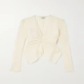 Isabel Marant - Ulietta Gathered Crepe Blouse - Off-white - FR36