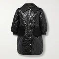 Barbour - Marsett Leather And Velvet-trimmed Quilted Shell Jacket - Black - UK 8