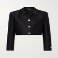 Versace - Cropped Wool And Silk-blend Jacket - Black - IT42
