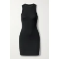 Skims - Ribbed Stretch-cotton Jersey Mini Dress - Soot - Black - L