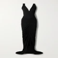Givenchy - Open-back Ruched Crepe Gown - Black - FR42
