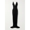 Givenchy - Open-back Ruched Crepe Gown - Black - FR42