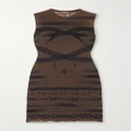 Jean Paul Gaultier - + Knwls Printed Stretch-knit Mini Dress - Brown - small