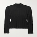 The Row - Daxy Ribbed Linen And Silk-blend Turtleneck Top - Black - medium