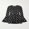 SAINT LAURENT - Open-back Polka-dot Crepe Mini Dress - Black - FR34