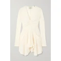 Isabel Marant - Usmara Gathered Crepe Mini Dress - Off-white - FR36