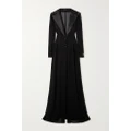 Dolce & Gabbana - Satin-trimmed Silk-blend Chiffon Coat - Black - IT38