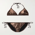 Norma Kamali - Metallic Halterneck Bikini - Chocolate - x small