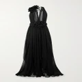 Dolce & Gabbana - Appliquéd Chiffon And Crepe De Chine Gown - Black - IT44